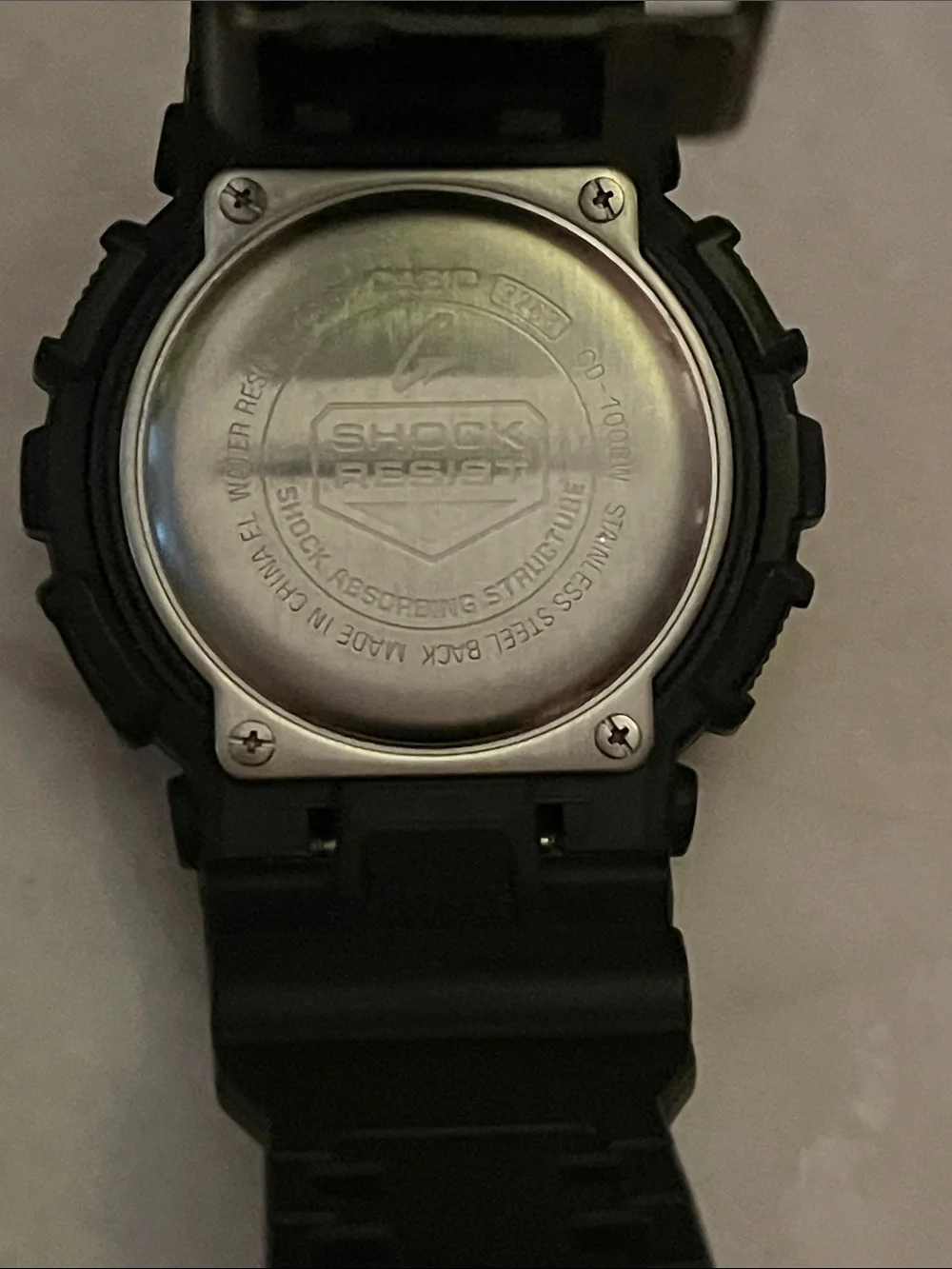 G-SHOCK GD-100BW Black Digital Watch 20ATM, Shock Resistant 50mm